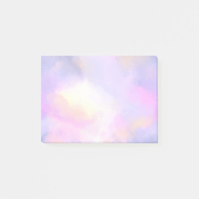 Elegant Abstrakt Vattenfärgsutkast för Cosmic Spac Post-it Block (Framsida)