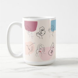 Elegant Abstrakt Woman Line Art Mugg