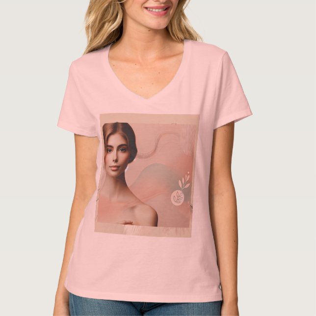 Elegant Abstrakt Woman T-Shirt - Modern estetisk t (Framsida)