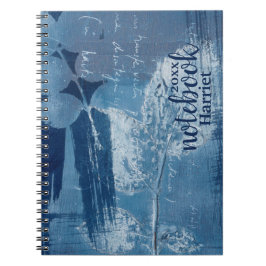 Elegant Abstraktens blå penseldrag Anteckningsbok