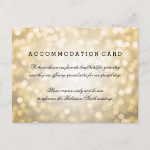 Elegant Accommodation Gold Glitter Lights Vykort
