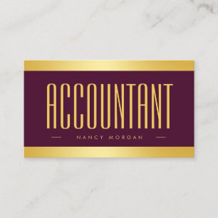 Elegant Accountant Burgundy och Guld Visitkort