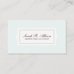 Elegant Accountant Plaque Stil Light Blue Visitkort