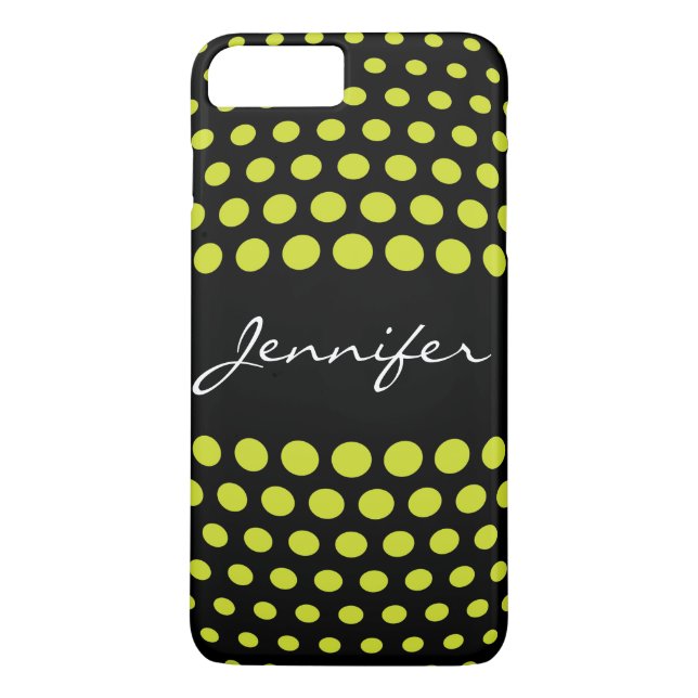 Elegant Acid grönt Polka dots Mönster Case-Mate iPhone Skal (Baksida)