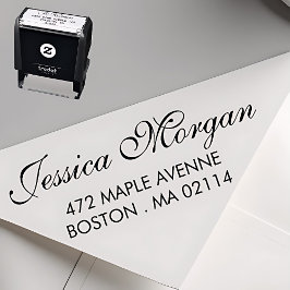 Elegant Address Stamp | Script Style Självfärgande Stämpel