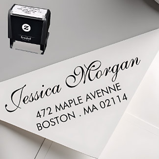 Elegant Address Stamp | Script Style Självfärgande Stämpel