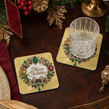 Elegant ädelsten Guld Glad jul Krans