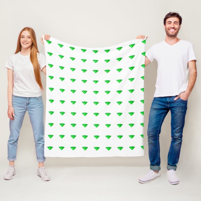Elegant ädelsten smaragdblå färg diamantbild fleecefilt (På plats)