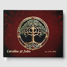 Elegant ädla livets träd med keltisk knut. gästböcker