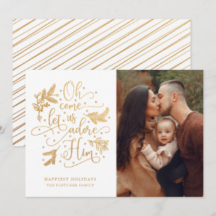 Elegant Adore Him Fotojul Guld White Julkort