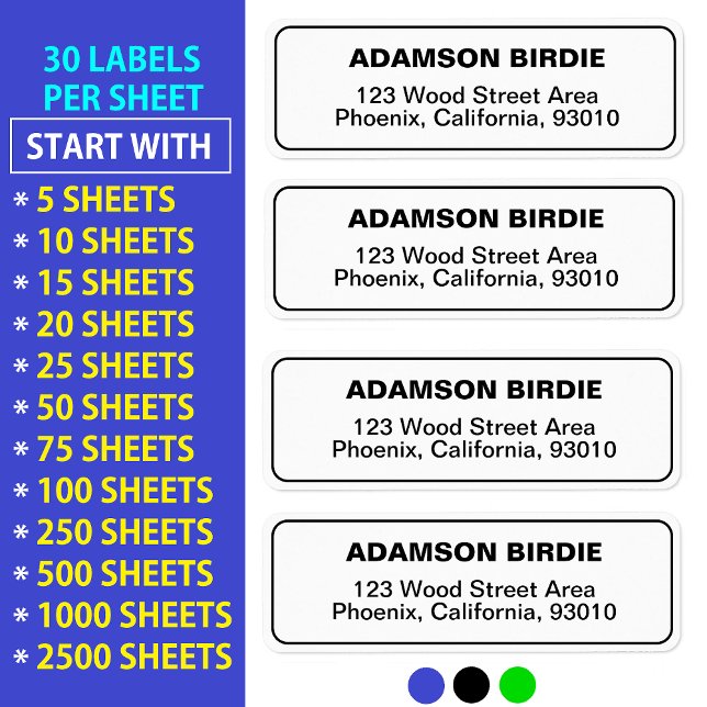 Elegant Adress-etiketter för brev (vita etiketter) Returadress Etikett (Elegant address stickers
White mailing labels
Stylish address labels
High-quality mail sticker)