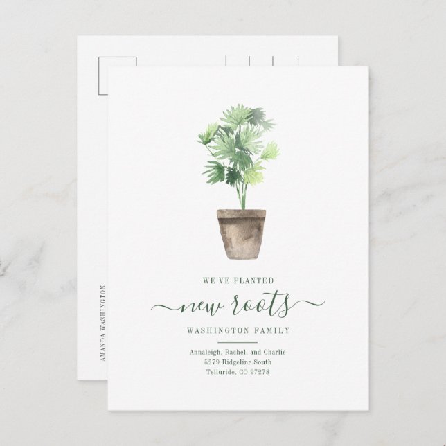 Elegant adressändring Flytt Meddelande Vykort (Fram/baksida)