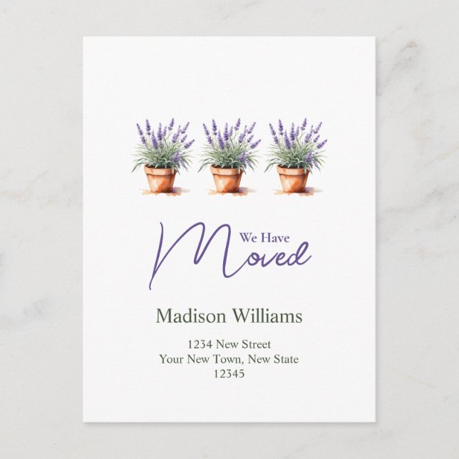 Elegant adressändring  | Flyttmeddelande Vykort (Framsida)