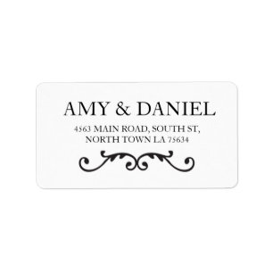 Elegant Adressetiketters Stickers Script-Rulla Adressetikett