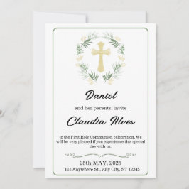 Elegant Adult Baptism Invitation Inbjudningar