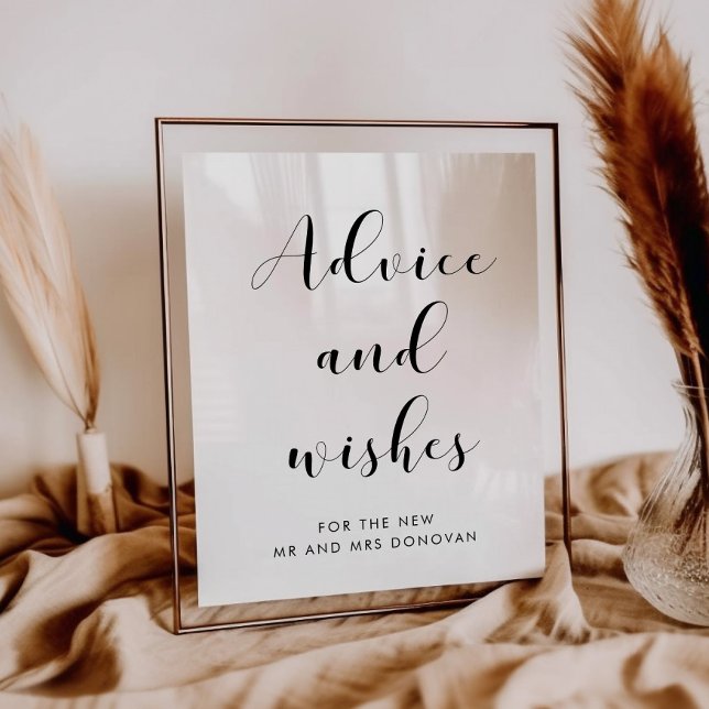Elegant Advice och önskemål bröllop-tecken Poster (Skapare uppladdad)