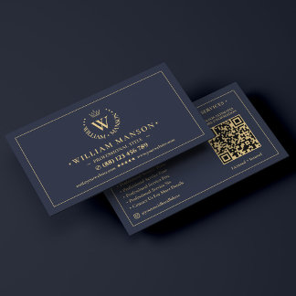 Elegant advokat mobil notarius Crown mörk navy Visitkort