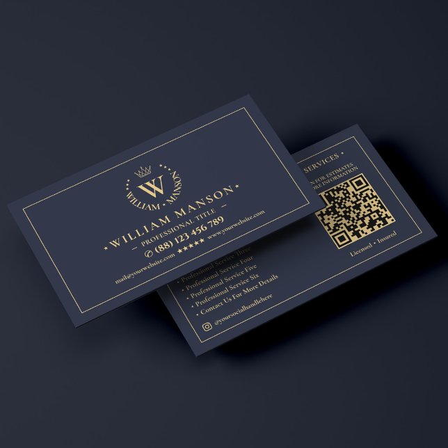 Elegant advokat mobil notarius Crown mörk navy Visitkort (Elegant Attorney Mobile Notary Crown Dark Navy Business Card
)