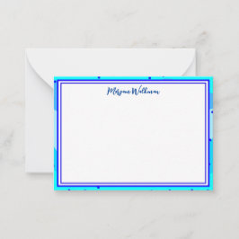 Elegant Aestesiskt färgämne Blue Gräns Namn Anteckningskort