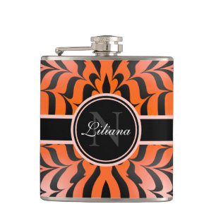 Elegant Aesthetic Orange & Black Tiger Skin Print Fickplunta