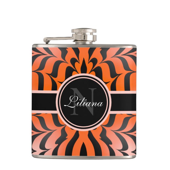 Elegant Aesthetic Orange & Black Tiger Skin Print Fickplunta (Framsidan)