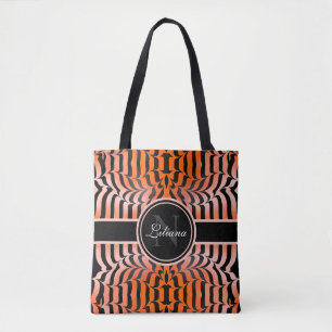 Elegant Aesthetic Orange & Black Tiger Skin Print Tygkasse