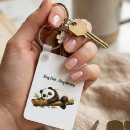 Elegant Aesthetic Panda Gift – Simple Minimal Cute Nyckelring