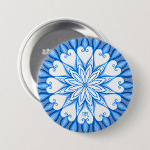 Elegant Aesthetic White & Blue Mandala Monogrammed
