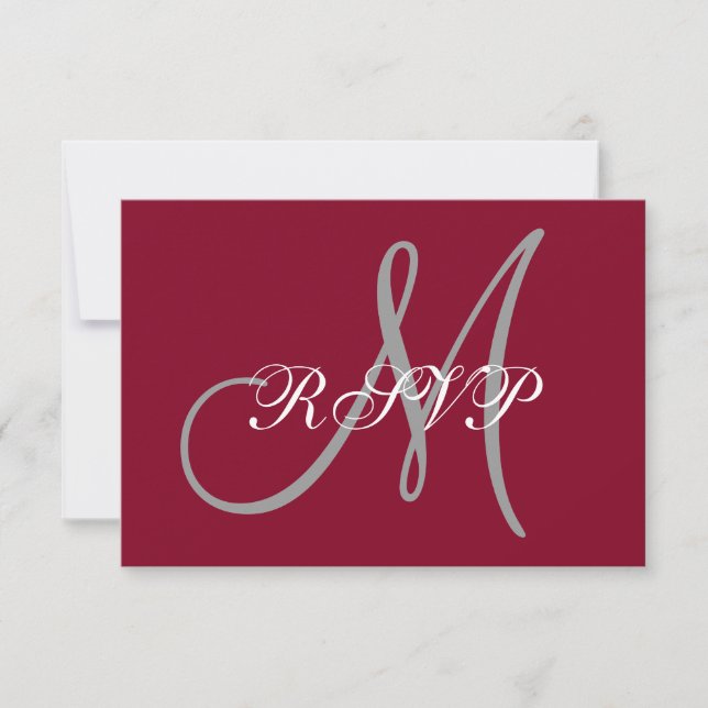 Elegant Affair Burgundy Grått Initial Bröllop OSA (Framsida)