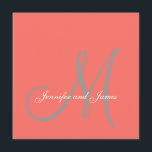 Elegant Affair Coral Grått Script Monogram Bröllop Inbjudningar<br><div class="desc">Inbjudan till elegant bröllop Monogram Design från Elke Clarke ©2008. Anpassa med ditt monogram,  namn och bröllop färg. Lägg till all bröllop-information på baksidan av kortet med hjälp av Zazzles anvisningar för använda. Kommer med tomt vitt omslag.</div>