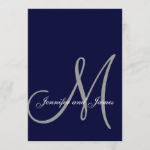 Elegant Affair Navy Blue Grått Initial Bröllop