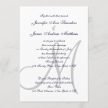 Elegant Affair Navy Blue Grått Monogrammed Bröllop