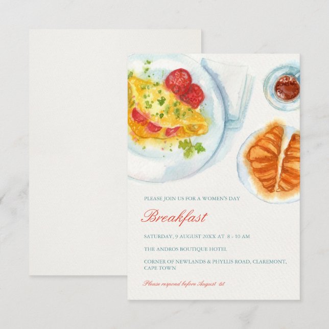 Elegant affärsfrokostmötesinbjudan inbjudningar (Fram/baksida)