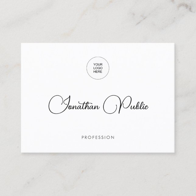 Elegant Affärskort Upload Own Company Logotyp Visitkort (Framsida)
