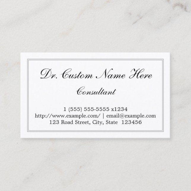 Elegant, Affärskortet Skriptkonsult Visitkort (Framsida)