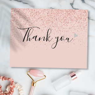 Elegant affärsmanus Tack Rose Gold Vykort