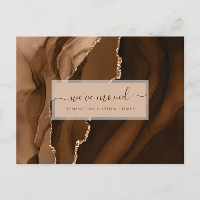 Elegant Affärsverksamhet Vi Har Flyttat Guld Ädels Vykort (Framsida)