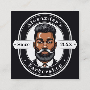 Elegant African American Man Personalize Fyrkantigt Visitkort