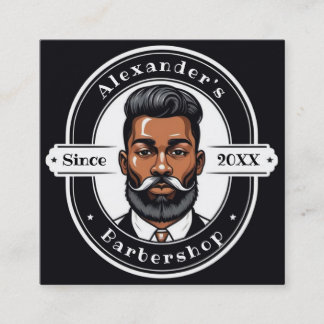 Elegant African American Man Personalize Fyrkantigt Visitkort