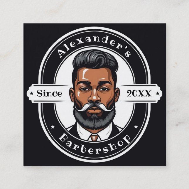 Elegant African American Man Personalize Fyrkantigt Visitkort (Framsida)