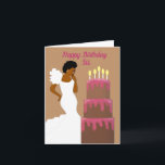 Elegant African American Sister Brown Kort<br><div class="desc">Det här vackra födelsedagskortet har en afrikansk amerikansk kvinna med en vacker vit gåva. Skicka ett hjärtligt kort till din syster som uttrycker exakt vad du ville säga.</div>