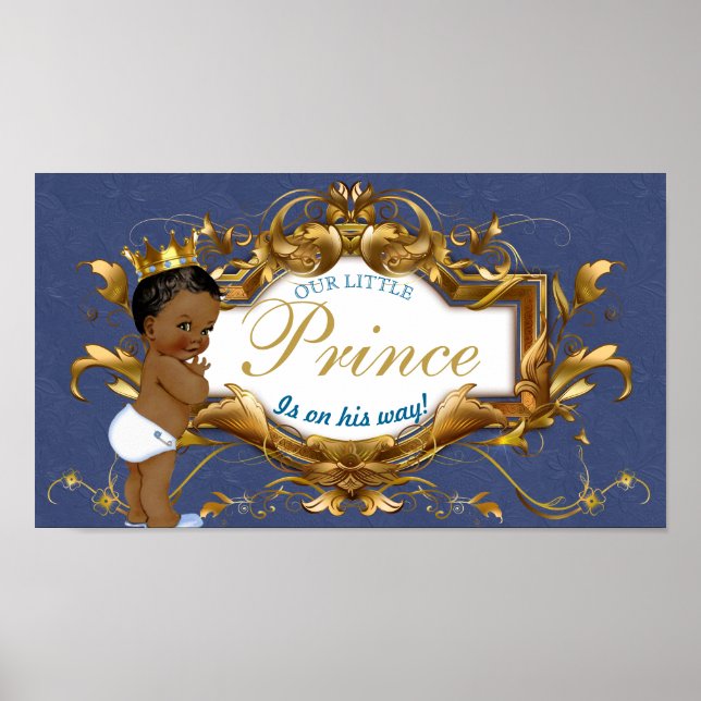 Elegant African Prince Royal Blue och Guld Poster (Framsidan)