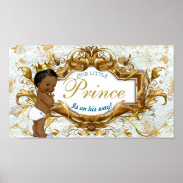 Elegant African Prince White & Guld Marble Poster