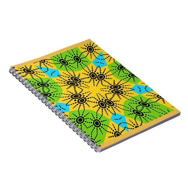 Elegant African Spider Motif vetor Art print! Anteckningsbok Med Spiral (Högra Sidan)