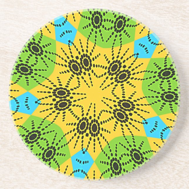 Elegant African Spider Motif vetor Art print! Underlägg Sandsten (Framsidan)