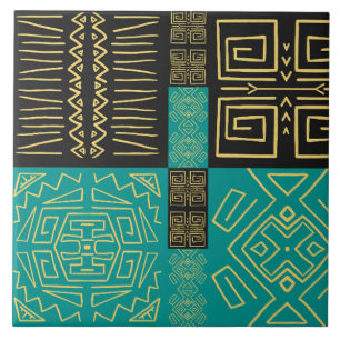 Elegant African Tribal Geometric Mönster Kakelplatta