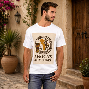 Elegant Afrika Rytmer Tribal Trumdans T Shirt