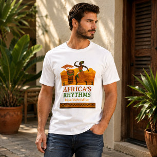 Elegant Afrika Rytmer Tribal Trumdans T Shirt