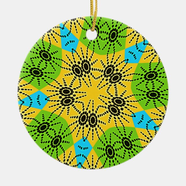 Elegant Afrikaninspirerad Spindelfilm Traditional  Julgransprydnad Keramik (Framsidan)