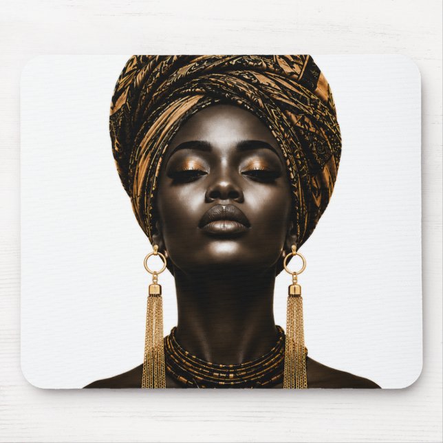 Elegant afrikansk kvinna konst musmattor (Framsidan)